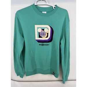 Walt Disney World Teal Exclusive Retro Disney Parks Crewneck Sweatshirt Size S